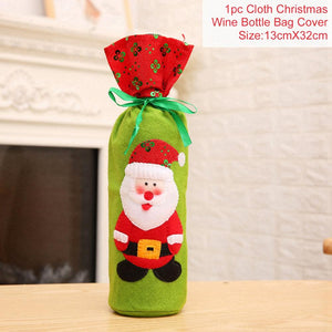 FengRise Christmas Decorations for Home Santa Claus Wine Bottle Cover Snowman Stocking Gift Holders Xmas Navidad Decor New Year acacuss