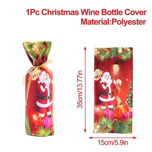 FengRise Christmas Decorations for Home Santa Claus Wine Bottle Cover Snowman Stocking Gift Holders Xmas Navidad Decor New Year acacuss