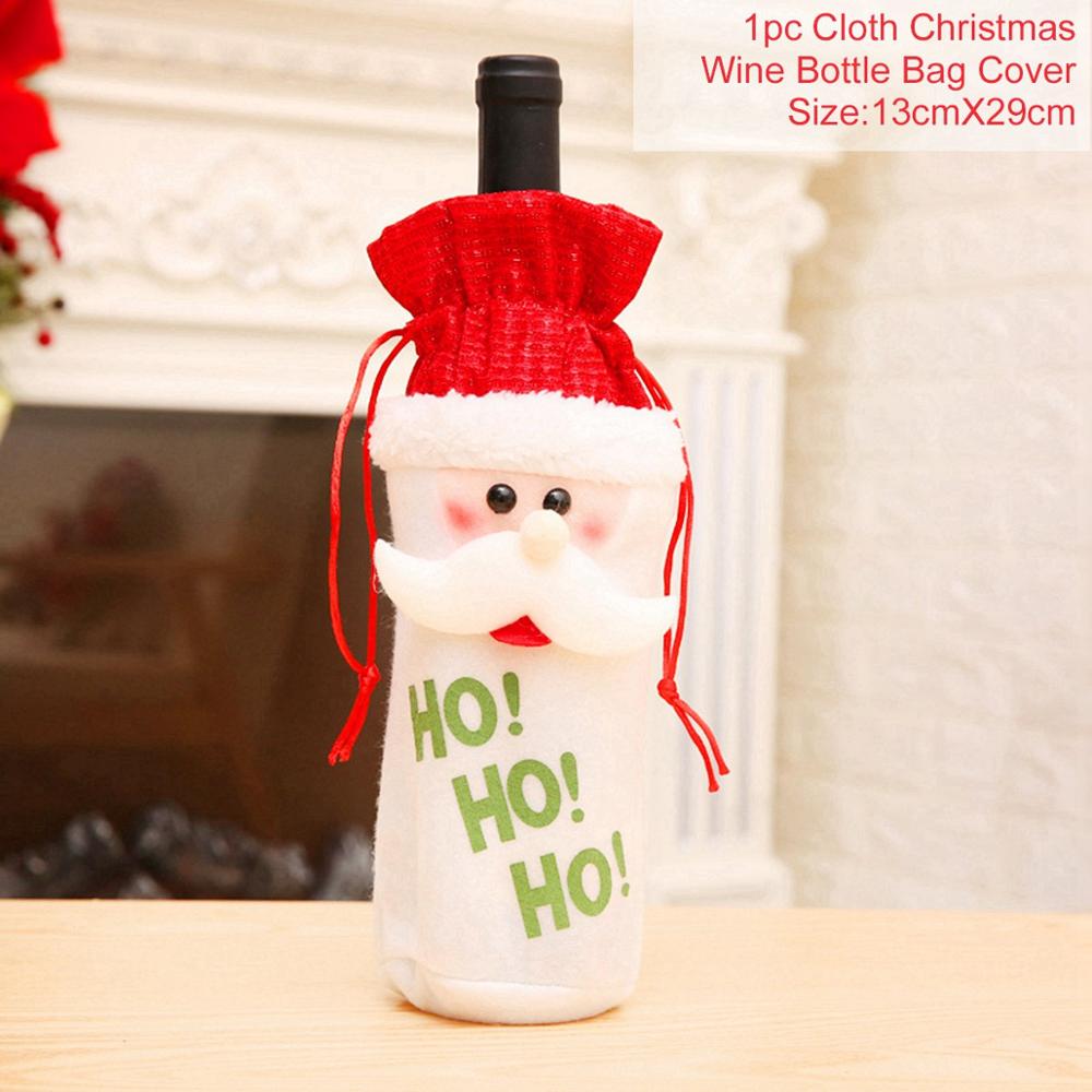 FengRise Christmas Decorations for Home Santa Claus Wine Bottle Cover Snowman Stocking Gift Holders Xmas Navidad Decor New Year acacuss