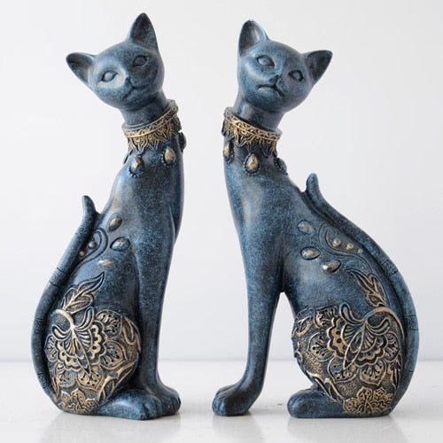 Figurine Decorative Resin Cat statue for home decorations European Creative wedding gift animal Figurine home decor sculpture acacuss