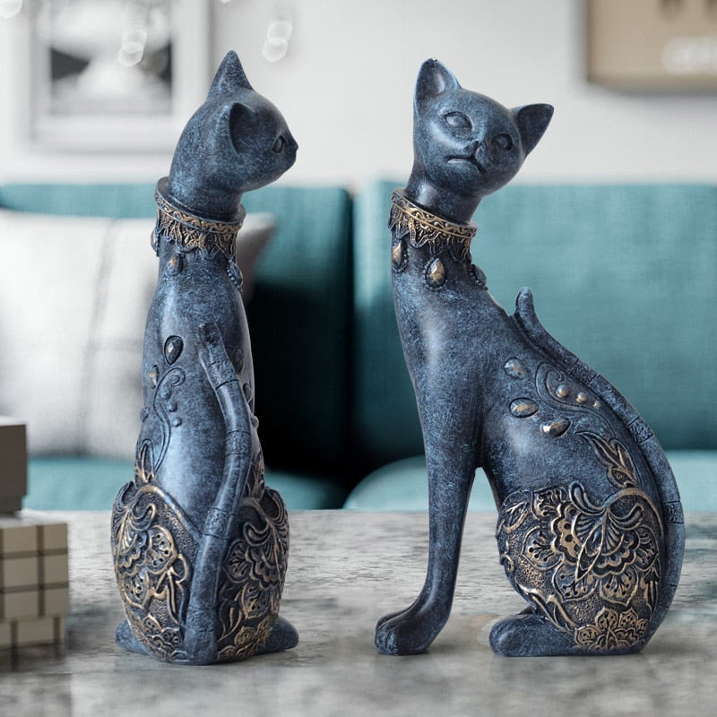 Figurine Decorative Resin Cat statue for home decorations European Creative wedding gift animal Figurine home decor sculpture acacuss