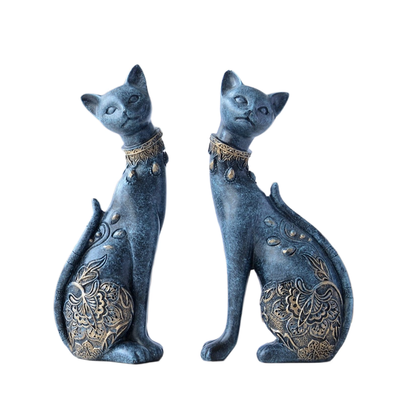 Figurine Decorative Resin Cat statue for home decorations European Creative wedding gift animal Figurine home decor sculpture acacuss