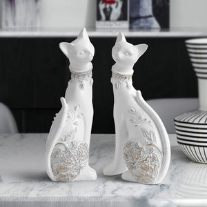 Figurine Decorative Resin Cat statue for home decorations European Creative wedding gift animal Figurine home decor sculpture acacuss