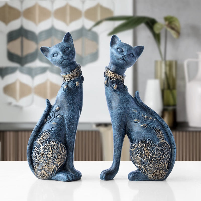 Figurine Decorative Resin Cat statue for home decorations European Creative wedding gift animal Figurine home decor sculpture acacuss