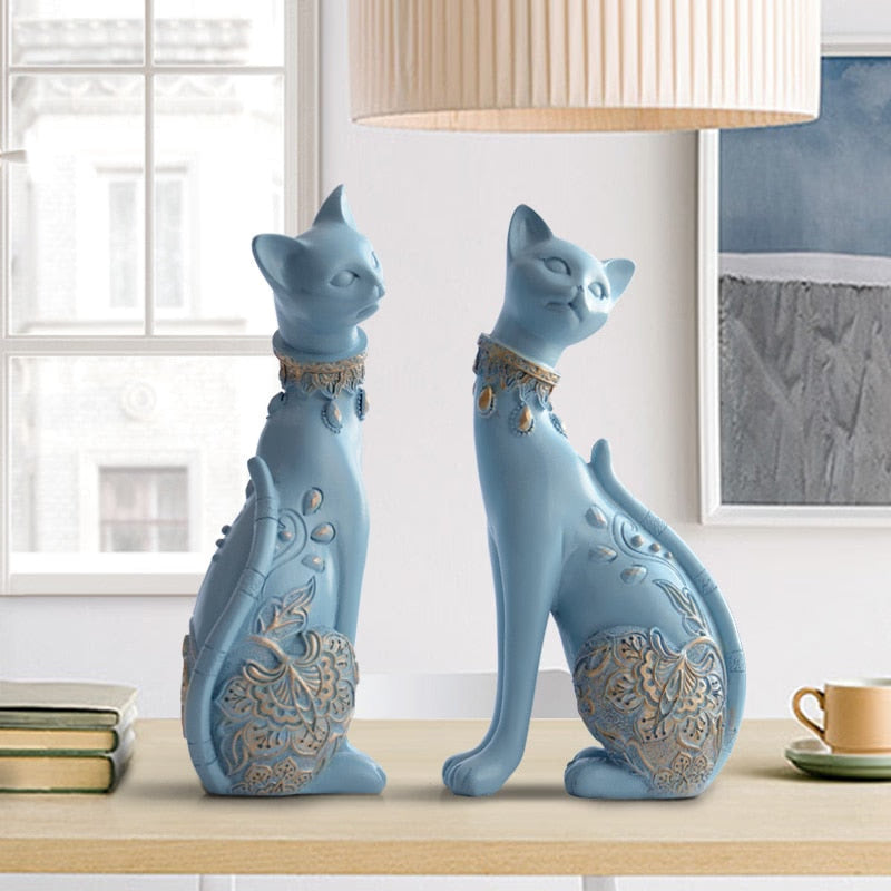 Figurine Decorative Resin Cat statue for home decorations European Creative wedding gift animal Figurine home decor sculpture acacuss