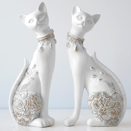 Figurine Decorative Resin Cat statue for home decorations European Creative wedding gift animal Figurine home decor sculpture acacuss