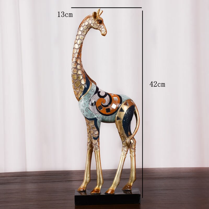 Figurine Decorative Resin Statue For Home Decoration European Creative Wedding Gift Giraffe Statues Home Decor Sculpture acacuss