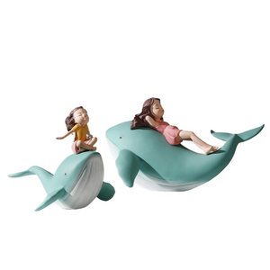 Figurine Whale Girl Statue Nordic Resin Home Decor Modern Figurines For Interior Living Room Office Aesthetic Room Decor Gift acacuss