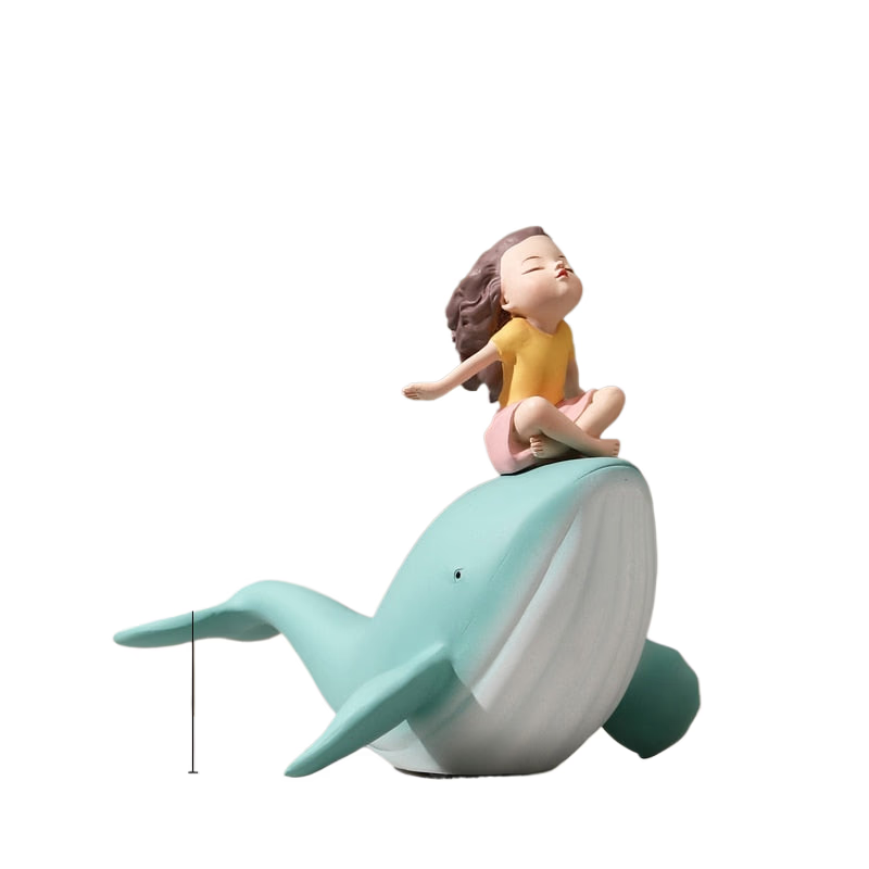 Figurine Whale Girl Statue Nordic Resin Home Decor Modern Figurines For Interior Living Room Office Aesthetic Room Decor Gift acacuss
