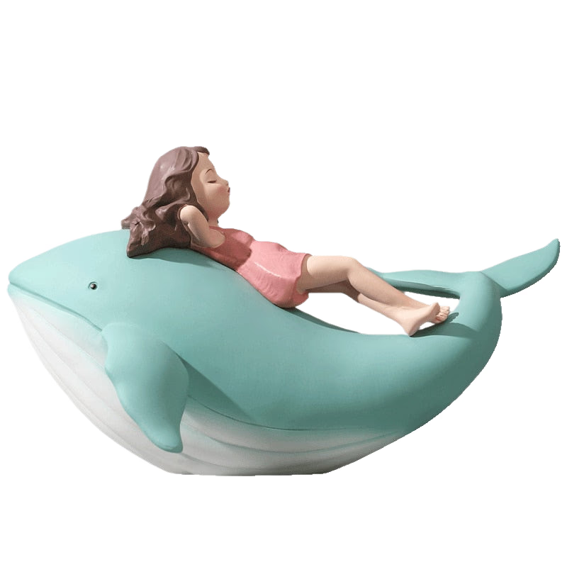 Figurine Whale Girl Statue Nordic Resin Home Decor Modern Figurines For Interior Living Room Office Aesthetic Room Decor Gift acacuss