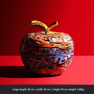 Figurines Statue Sculpture House Living Room Home Decor Decorative Nordic Modern Graffiti Style Painted Colored Apples acacuss