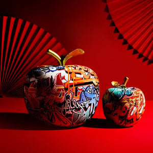 Figurines Statue Sculpture House Living Room Home Decor Decorative Nordic Modern Graffiti Style Painted Colored Apples acacuss