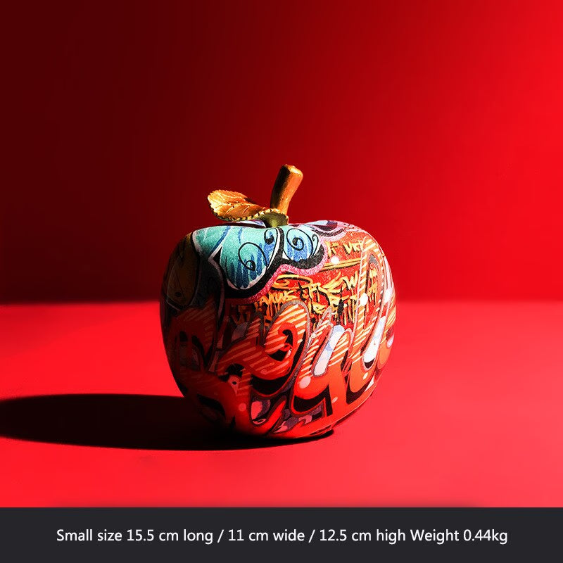 Figurines Statue Sculpture House Living Room Home Decor Decorative Nordic Modern Graffiti Style Painted Colored Apples acacuss