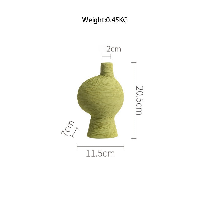 Forest Color Brushed Ceramic Vase Gradient Green Living Bedroom Porch Desktop Room Flower Arrangement Creative Designer Vase acacuss