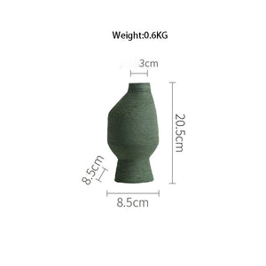 Forest Color Brushed Ceramic Vase Gradient Green Living Bedroom Porch Desktop Room Flower Arrangement Creative Designer Vase acacuss