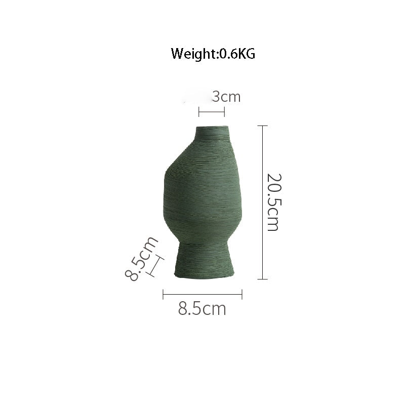 Forest Color Brushed Ceramic Vase Gradient Green Living Bedroom Porch Desktop Room Flower Arrangement Creative Designer Vase acacuss