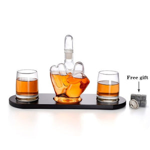 Fuck OFF Whiskey Scotch Decanter Set Best for whiskey gift Vintage Blower Pot Diamond Wine Stopper Glass Decanter Bottle - wine decanter - acacuss