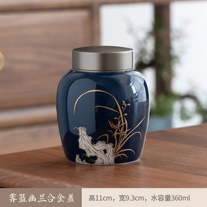 Funeral Cremation Urns for A Small of Pet Ashes and Memorial- Hand-Painted Ceramics Sealed jar - Burial Urns at Home acacuss
