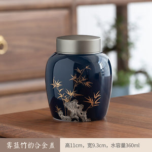 Funeral Cremation Urns for A Small of Pet Ashes and Memorial- Hand-Painted Ceramics Sealed jar - Burial Urns at Home acacuss