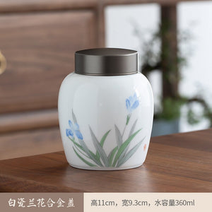 Funeral Cremation Urns for A Small of Pet Ashes and Memorial- Hand-Painted Ceramics Sealed jar - Burial Urns at Home acacuss