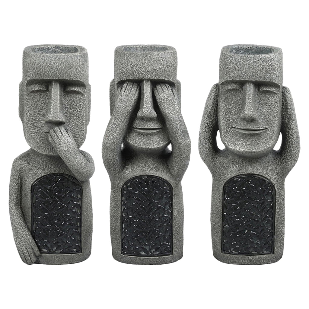 Funny Easter Island Statue Ahu Akivi Moai Monolith Garden Decor Sculpture acacuss