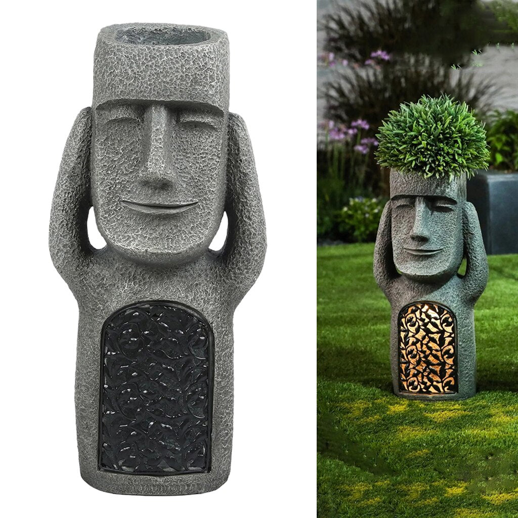 Funny Páscoa Island Estátua Ahu Akivi Moai Monolith Jardim Decor Escul Acacuss 9508