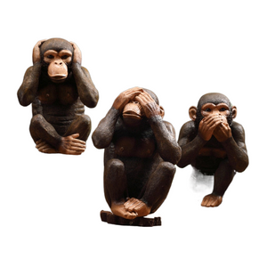 Funny Resin Ape Sculpture Abstract Animal Statue NOT SEE NOT LISTEN NOT SAY MONKEY Living Room Home Decoration Accessories acacuss