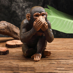 Funny Resin Ape Sculpture Abstract Animal Statue NOT SEE NOT LISTEN NOT SAY MONKEY Living Room Home Decoration Accessories acacuss