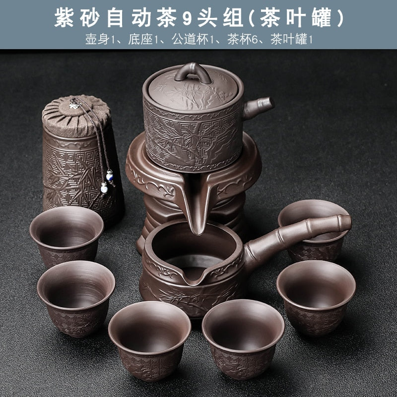 Gaiwan Kung Fu Chinese Cup Tea Set Ceremony Gift Automatic Pair Tea Set Board Luxury Vintage Juego De Te Silent Drink AB50TS acacuss