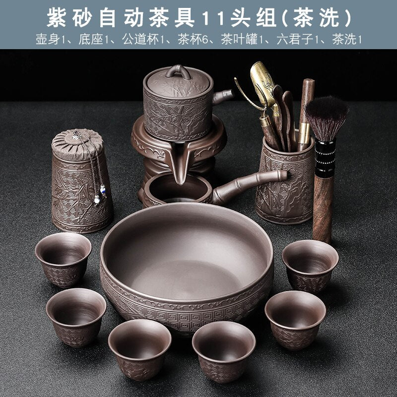 Gaiwan Kung Fu Chinese Cup Tea Set Ceremony Gift Automatic Pair Tea Set Board Luxury Vintage Juego De Te Silent Drink AB50TS acacuss