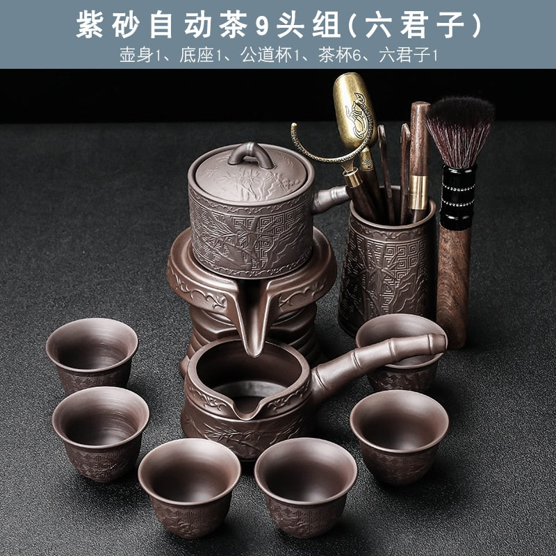 Gaiwan Kung Fu Chinese Cup Tea Set Ceremony Gift Automatic Pair Tea Set Board Luxury Vintage Juego De Te Silent Drink AB50TS acacuss