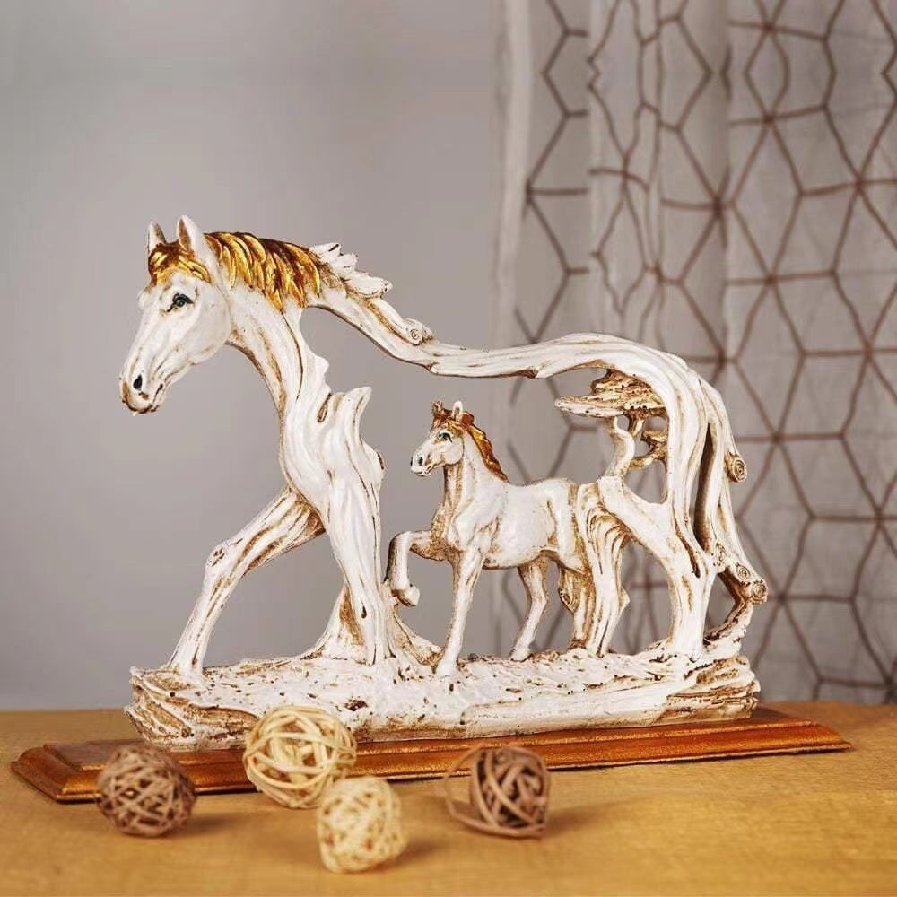 Galloping Horse Desktop Figurine Artwork Micro Room Aesthetic Standing Horses Statue Office Computer Desk Bookshelf Decor acacuss