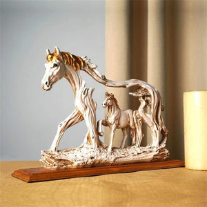 Galloping Horse Desktop Figurine Artwork Micro Room Aesthetic Standing Horses Statue Office Computer Desk Bookshelf Decor acacuss