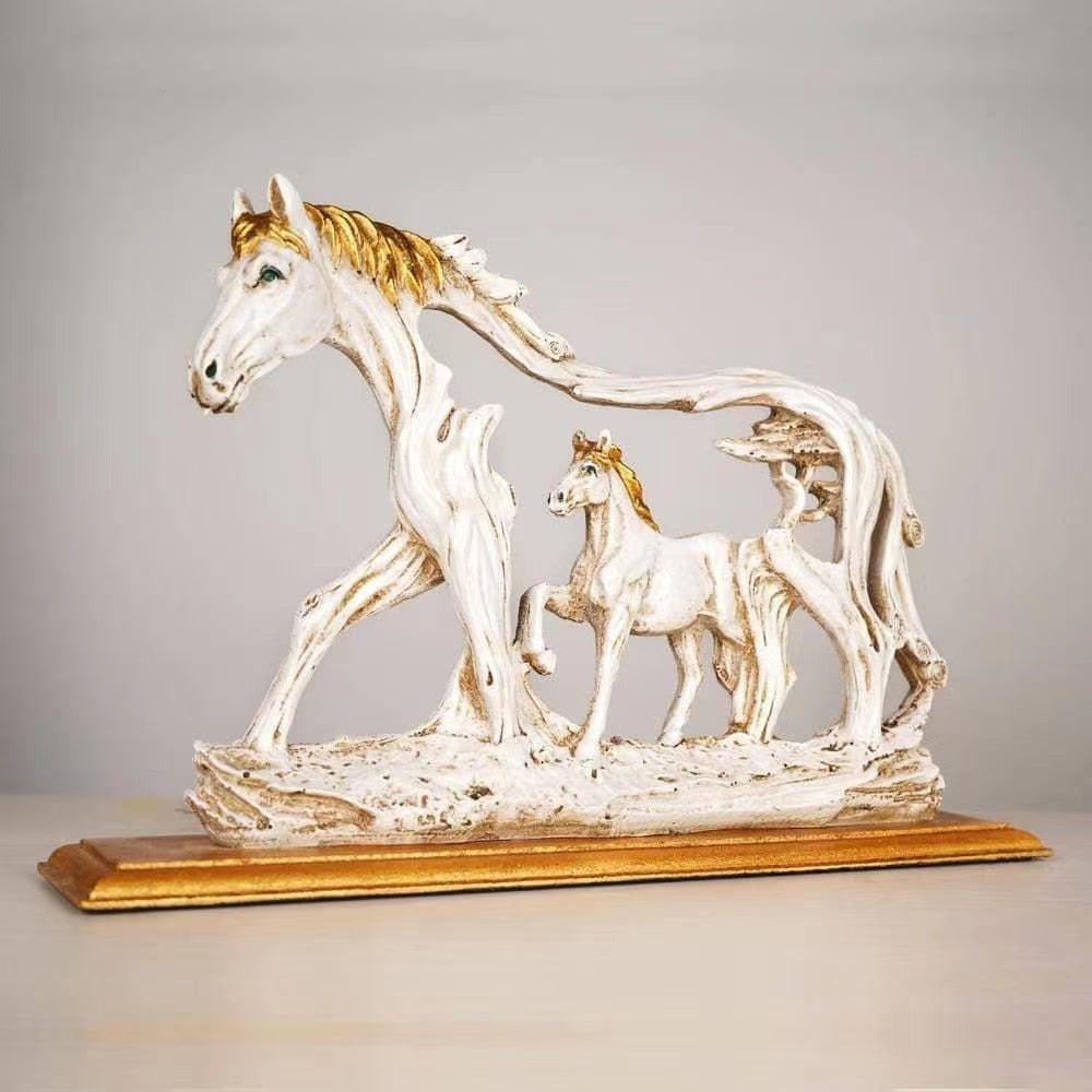 Galloping Horse Desktop Figurine Artwork Micro Room Aesthetic Standing Horses Statue Office Computer Desk Bookshelf Decor acacuss