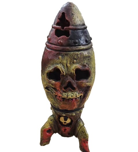 Garden Halloween Skeleton Bomb The Skull Bomb Nuclear Warhead Resin Decorative Crafts Ornament acacuss