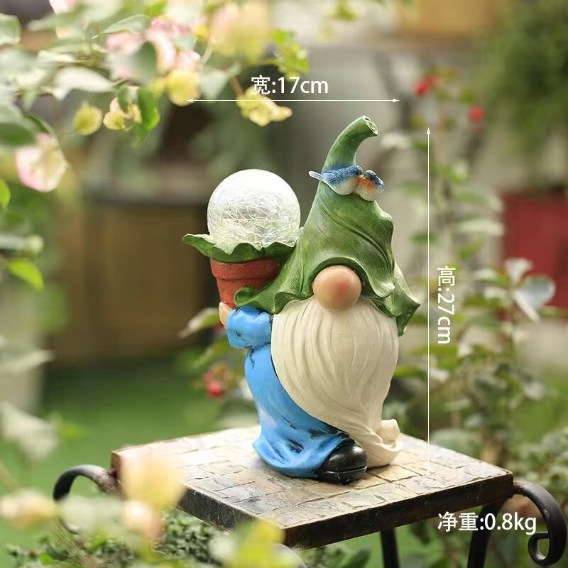Garden Solar Resin Lamp Christmas Elf Dwarf Decoration Succulent Garden Garden Lamp Landscape Decoration acacuss