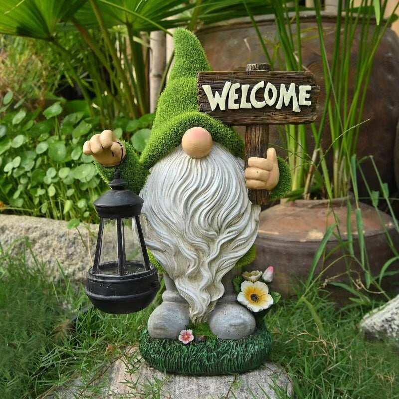 Garden Solar Resin Lamp Christmas Elf Dwarf Decoration Succulent Garden Garden Lamp Landscape Decoration acacuss
