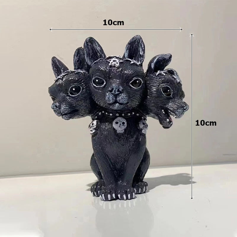 Garden Witch Cat Sculpture Gothic Kitten Decoration Halloween Magic Cat Statue Resin Craft Ornament Home Outdoor Courtyard Decor acacuss