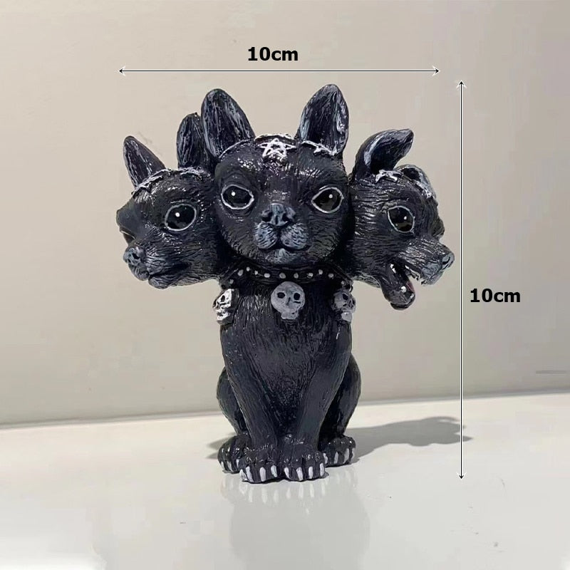 Garden Witch Cat Sculpture Gothic Kitten Decoration Halloween Magic Cat Statue Resin Craft Ornament Home Outdoor Courtyard Decor acacuss