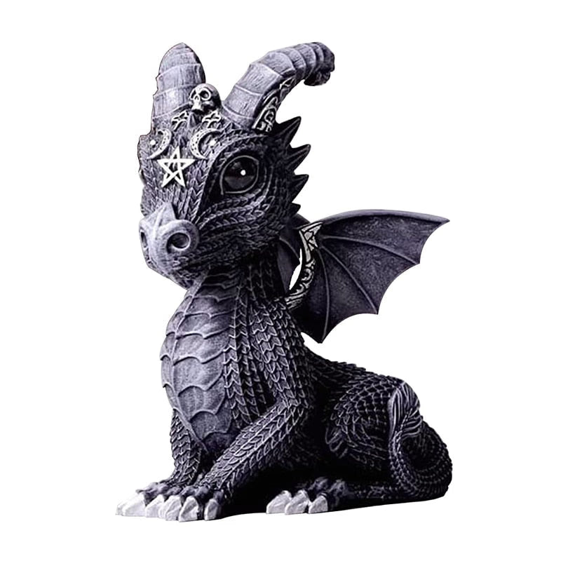 Garden Witch Cat Sculpture Gothic Kitten Decoration Halloween Magic Cat Statue Resin Craft Ornament Home Outdoor Courtyard Decor acacuss