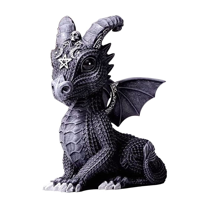 Garden Witch Cat Sculpture Gothic Kitten Decoration Halloween Magic Cat Statue Resin Craft Ornament Home Outdoor Courtyard Decor acacuss