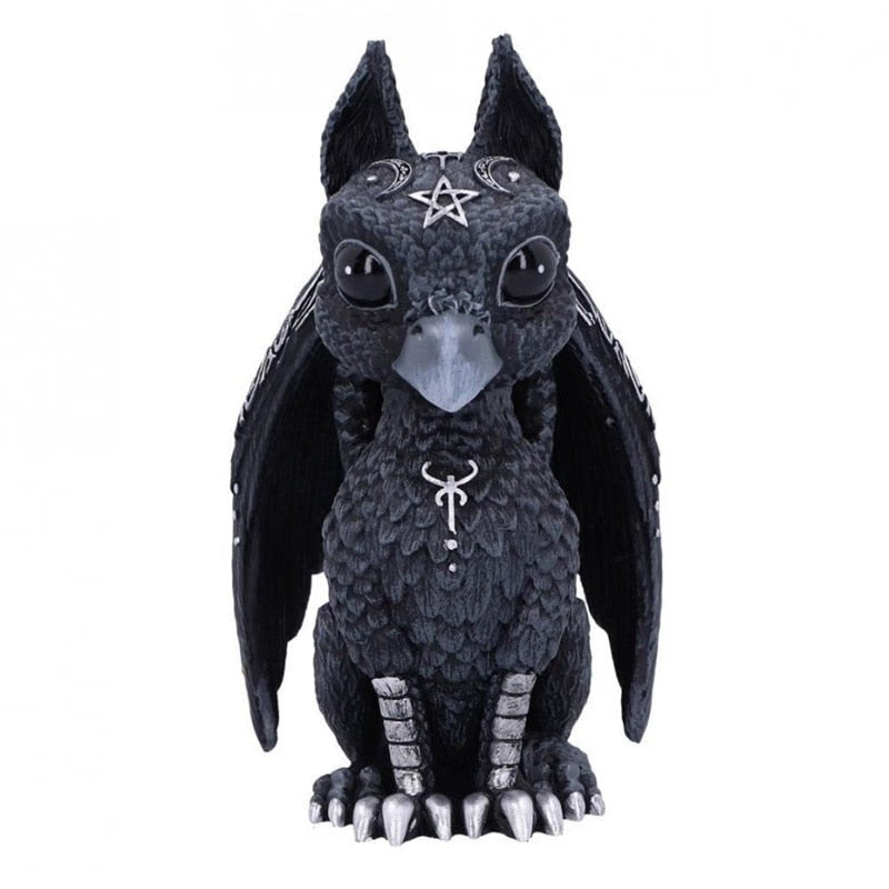 Garden Witch Cat Sculpture Gothic Kitten Decoration Halloween Magic Cat Statue Resin Craft Ornament Home Outdoor Courtyard Decor acacuss