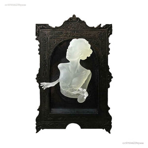 Ghost In The Mirror Wall Plaque Halloween Horror Sculpture Devil's Hand Luminous Display Mirror Resin Crafts Home Decor New 2023 acacuss