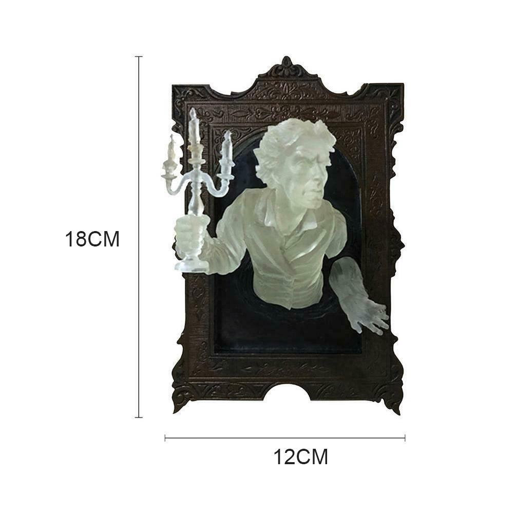 Ghost Sculpture Resin In The Mirror Wall Plaque Luminous Display Mirror Creative Hanging Wall Home Room Decorations Home Decor acacuss