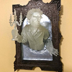 Ghost Sculpture Resin In The Mirror Wall Plaque Luminous Display Mirror Creative Hanging Wall Home Room Decorations Home Decor acacuss