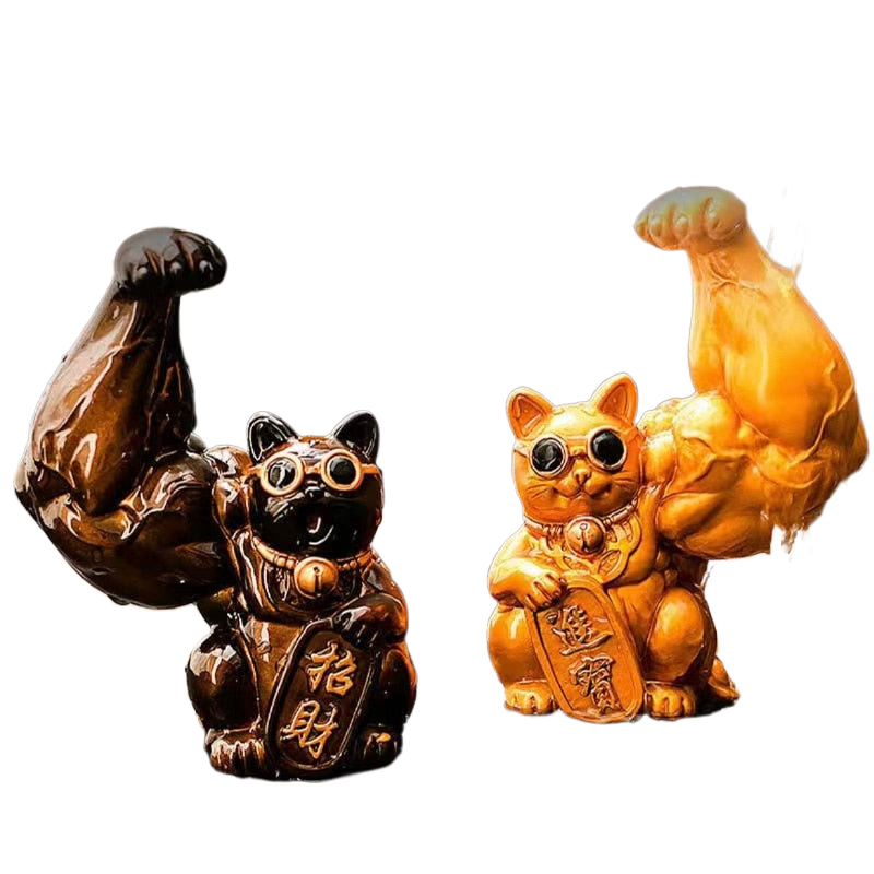 Giant Arm Lucky Cat Color Changing Tea Pet Creative Resin Tea Cup Home Decor Lucky Cat Ornament Changes Color When Hot Water acacuss