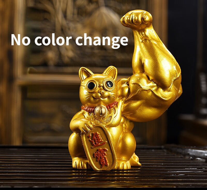 Giant Arm Lucky Cat Color Changing Tea Pet Creative Resin Tea Cup Home Decor Lucky Cat Ornament Changes Color When Hot Water acacuss