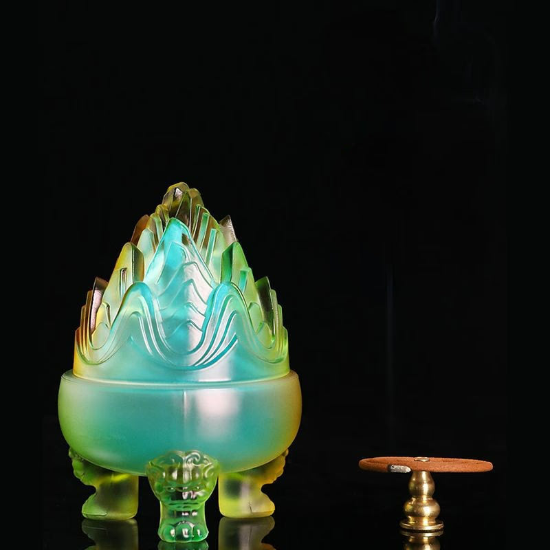 Glass Incense Burner Home Indoor Boshan Furnace Sandalwood Agarwood Three-Legged Incense Burner Incense Burner Incense Tray acacuss
