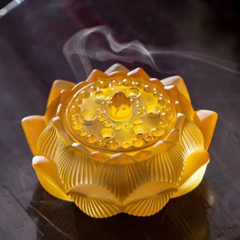 Glass Incense Stove Large Household Indoor Plate Incense Pagoda Incense Seal Stove Lotus Creative Sandalwood Tea acacuss