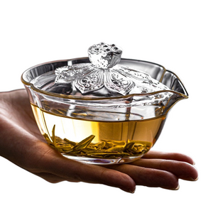 Glass · Lotus Zen Heart Holding Gaiwan Heat and Scald Resistant Er Cai Tea Tureen Hand Kettle Cup for Tea Exquisite Gifts acacuss